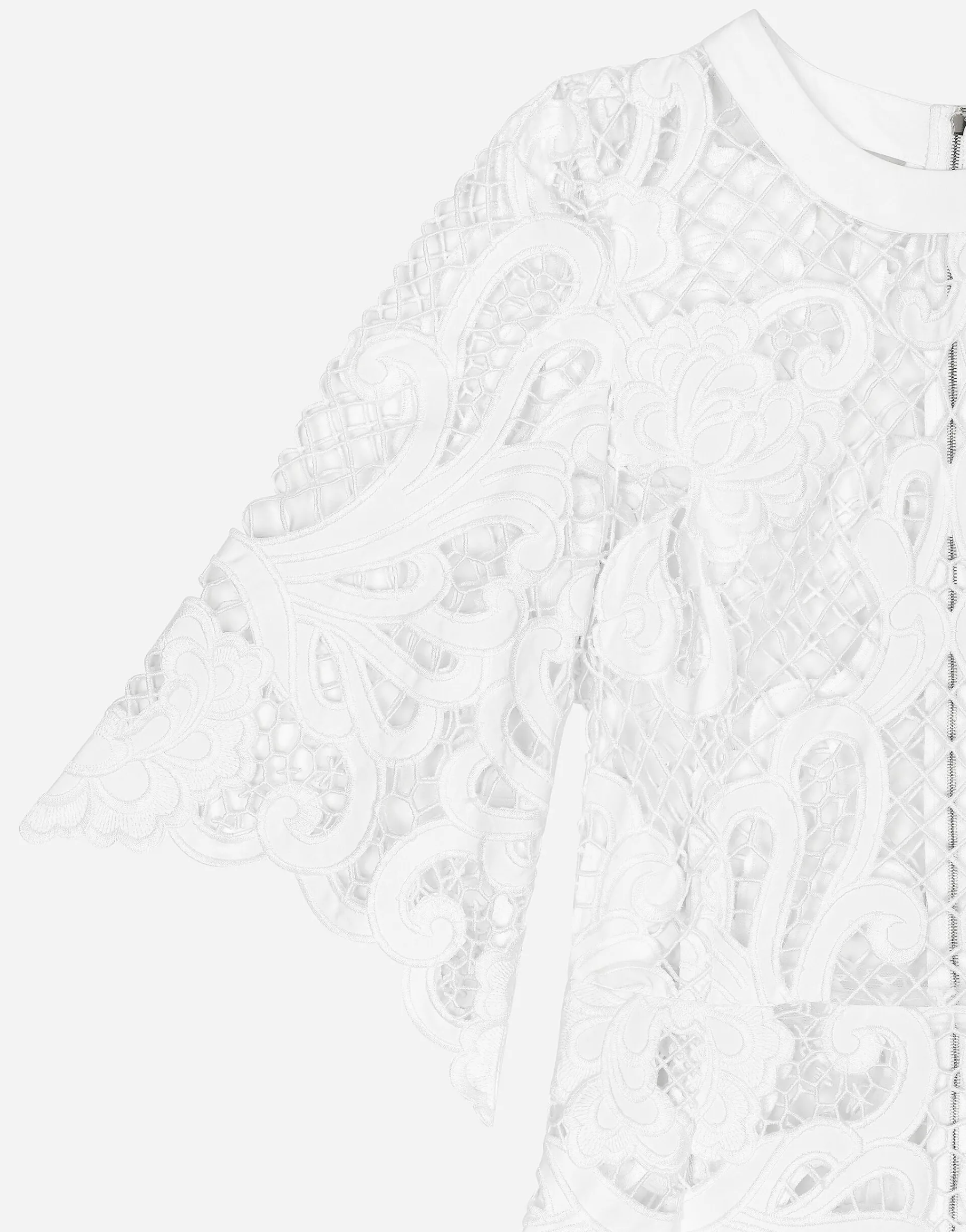 Long dress with openwork embroidery