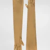 Long foiled organzine gloves