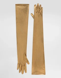 Long foiled organzine gloves