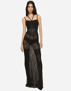Long lace corset dress