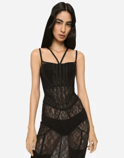 Long lace corset dress