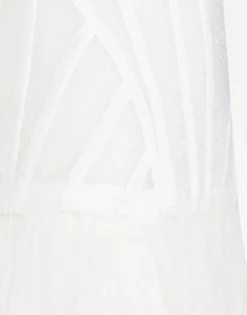 Long lace dress with corset detailing