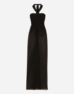 Long light organzine dress