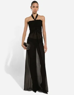 Long light organzine dress