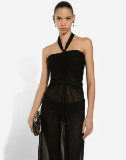 Long light organzine dress