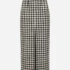 Long macro-houndstooth skirt