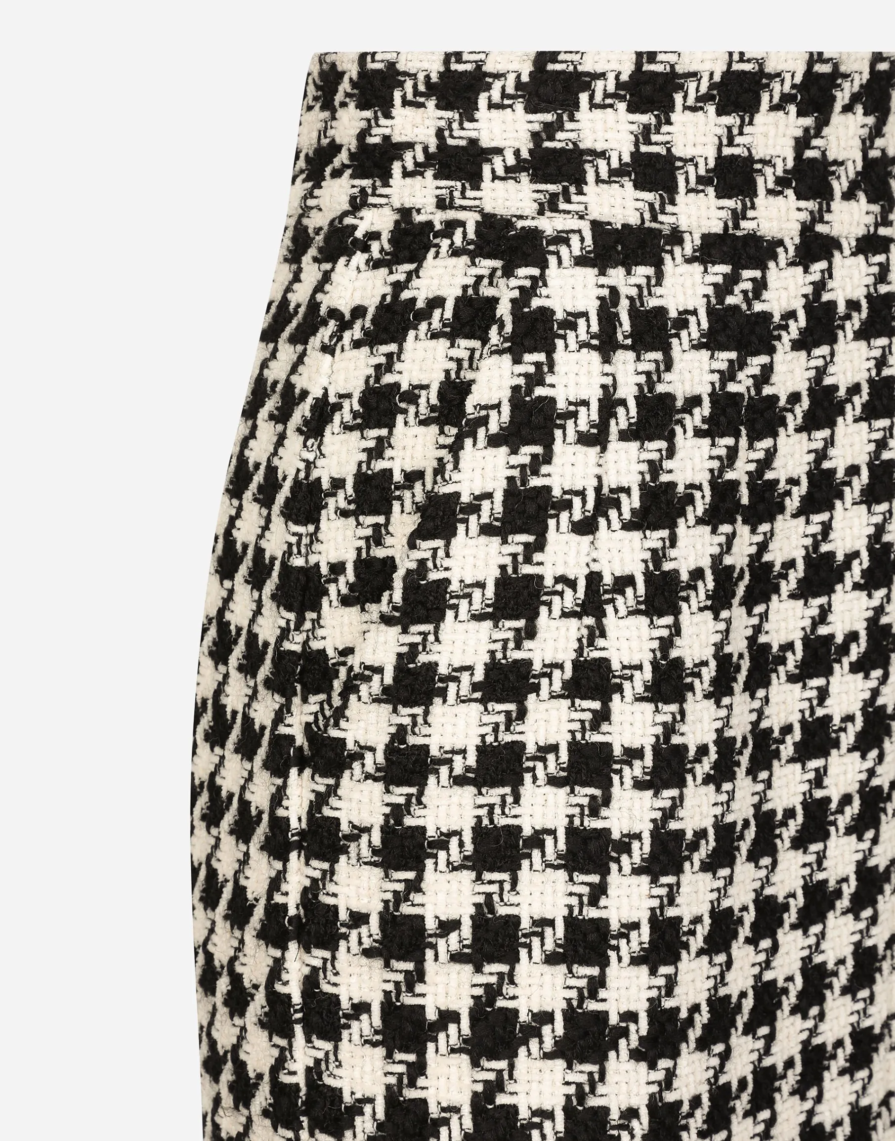 Long macro-houndstooth skirt