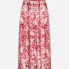 Long Majolica-print chiffon skirt