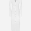 Long ribbed viscose cardigan