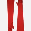 Long satin gloves