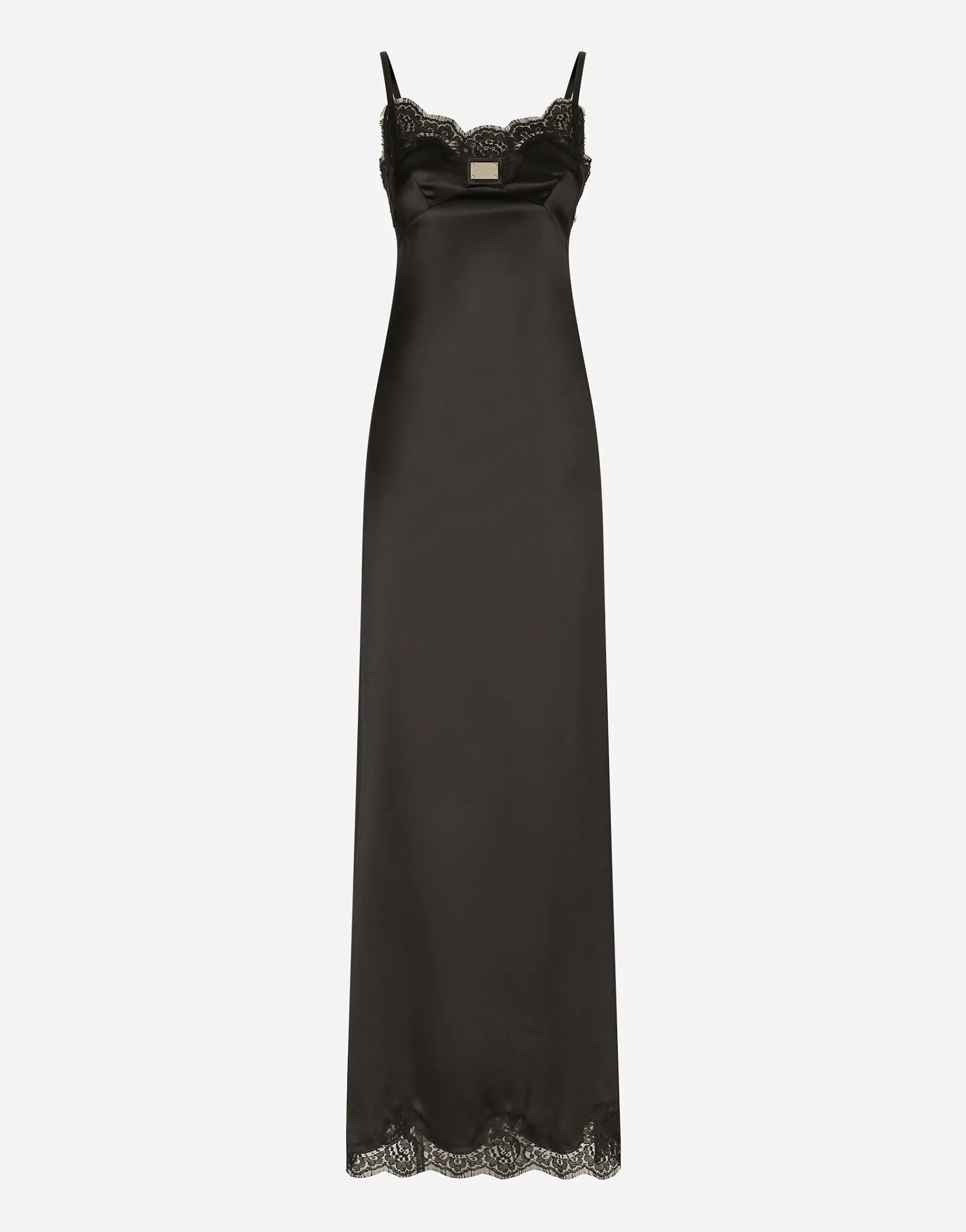 Long satin slip dress with the Dolce&Gabbana tag
