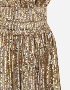 Long sequined dress with slit
