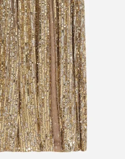 Long sequined dress with slit