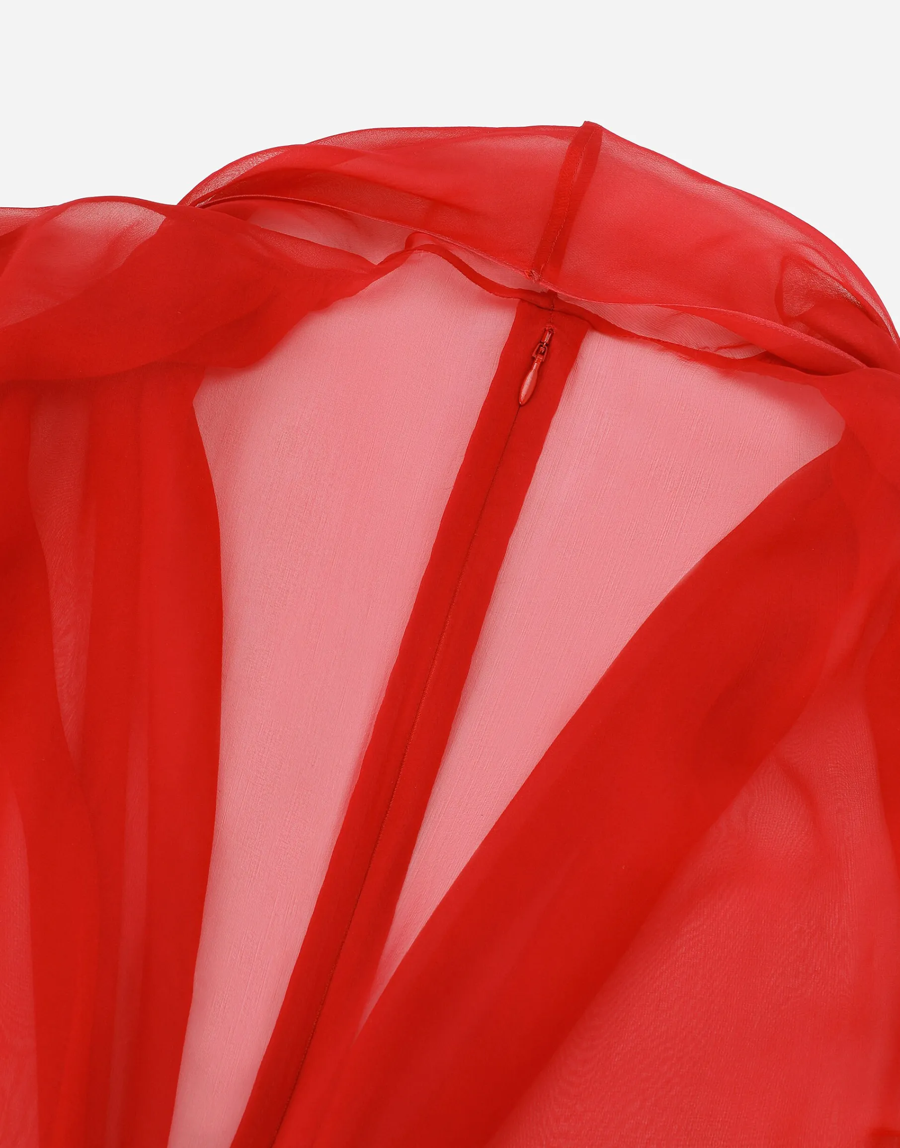 Long silk chiffon dress with bow detail