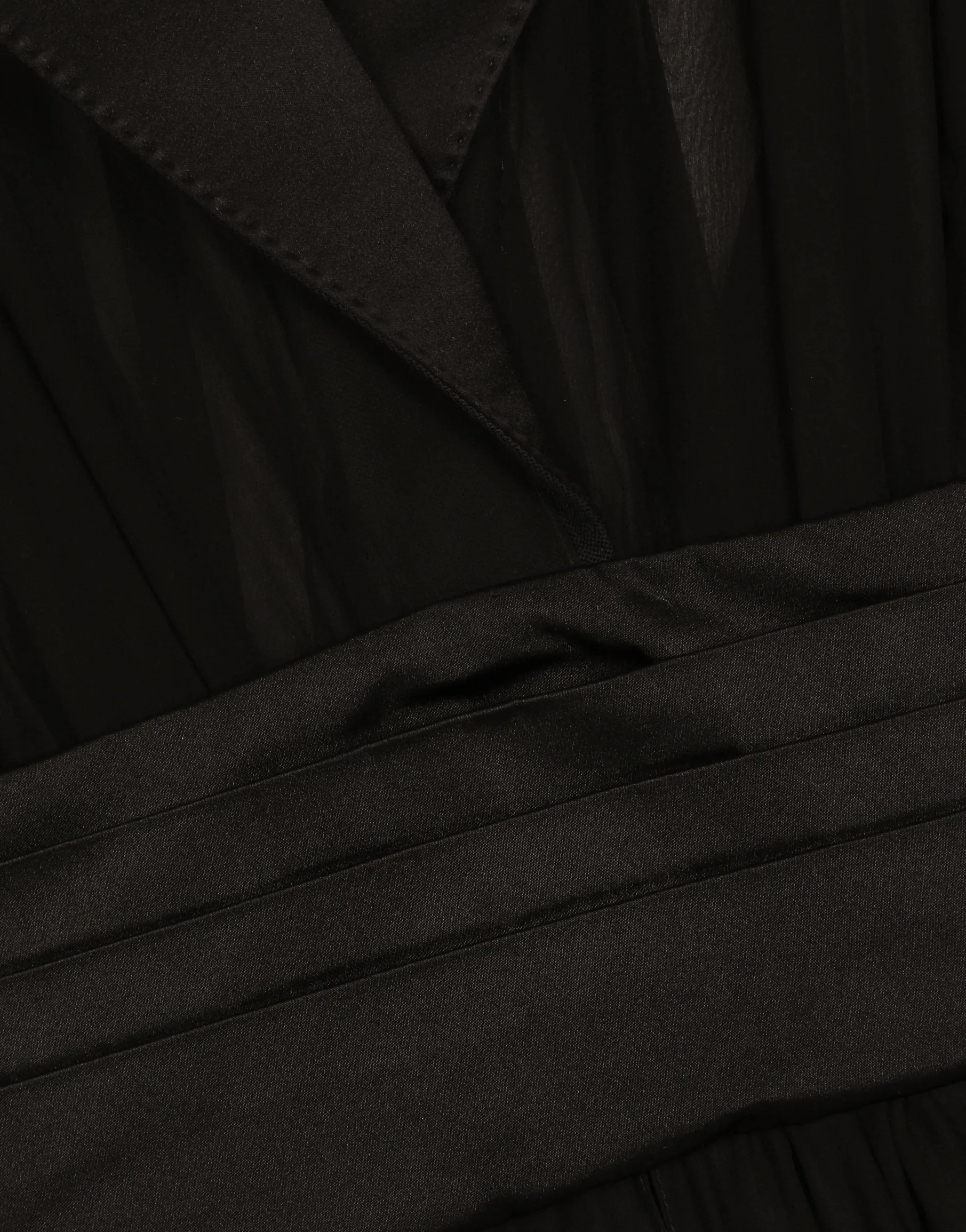 Long silk chiffon tuxedo dress