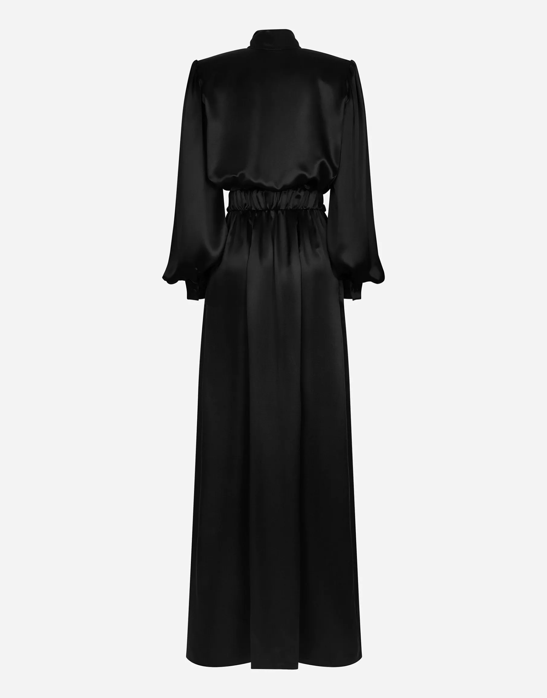 Long silk satin dress with front slit