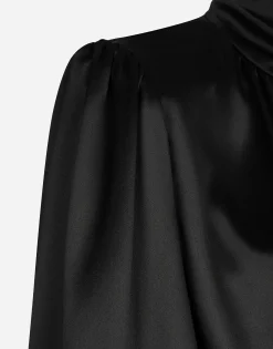Long silk satin dress with front slit