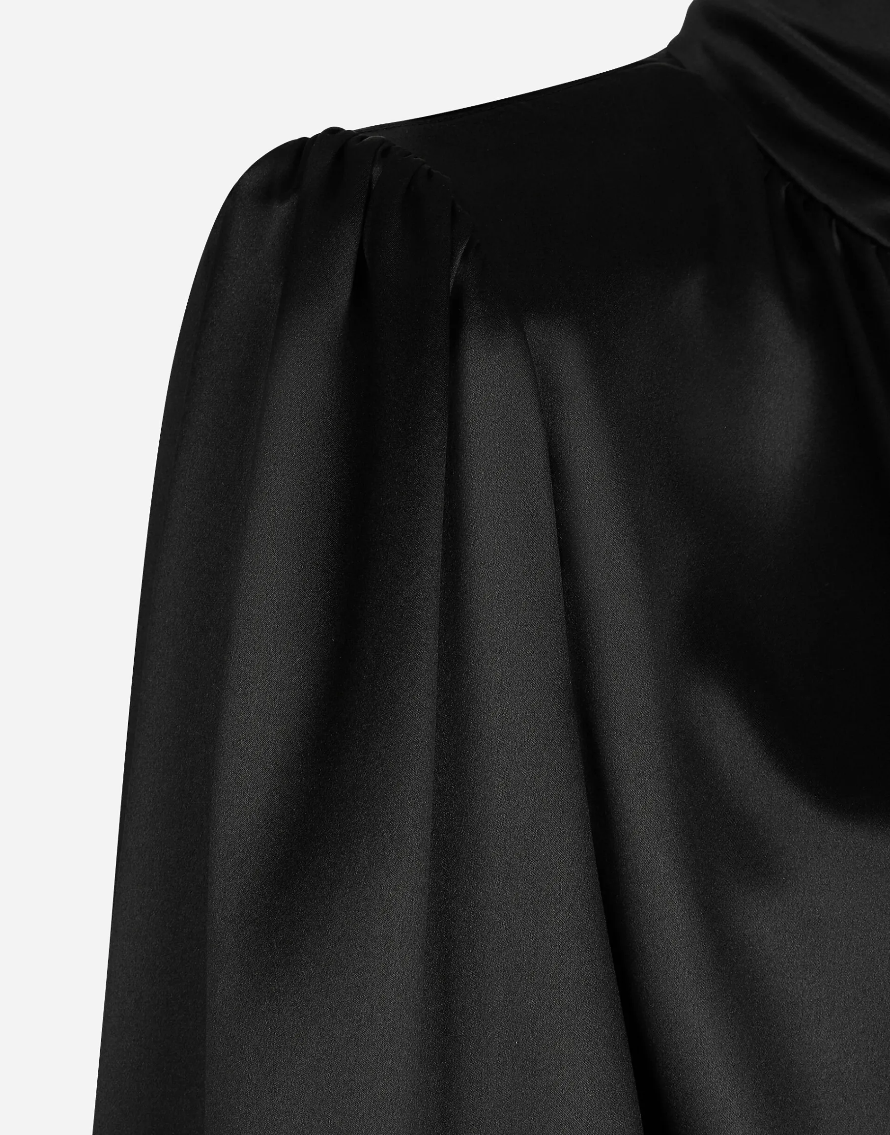 Long silk satin dress with front slit