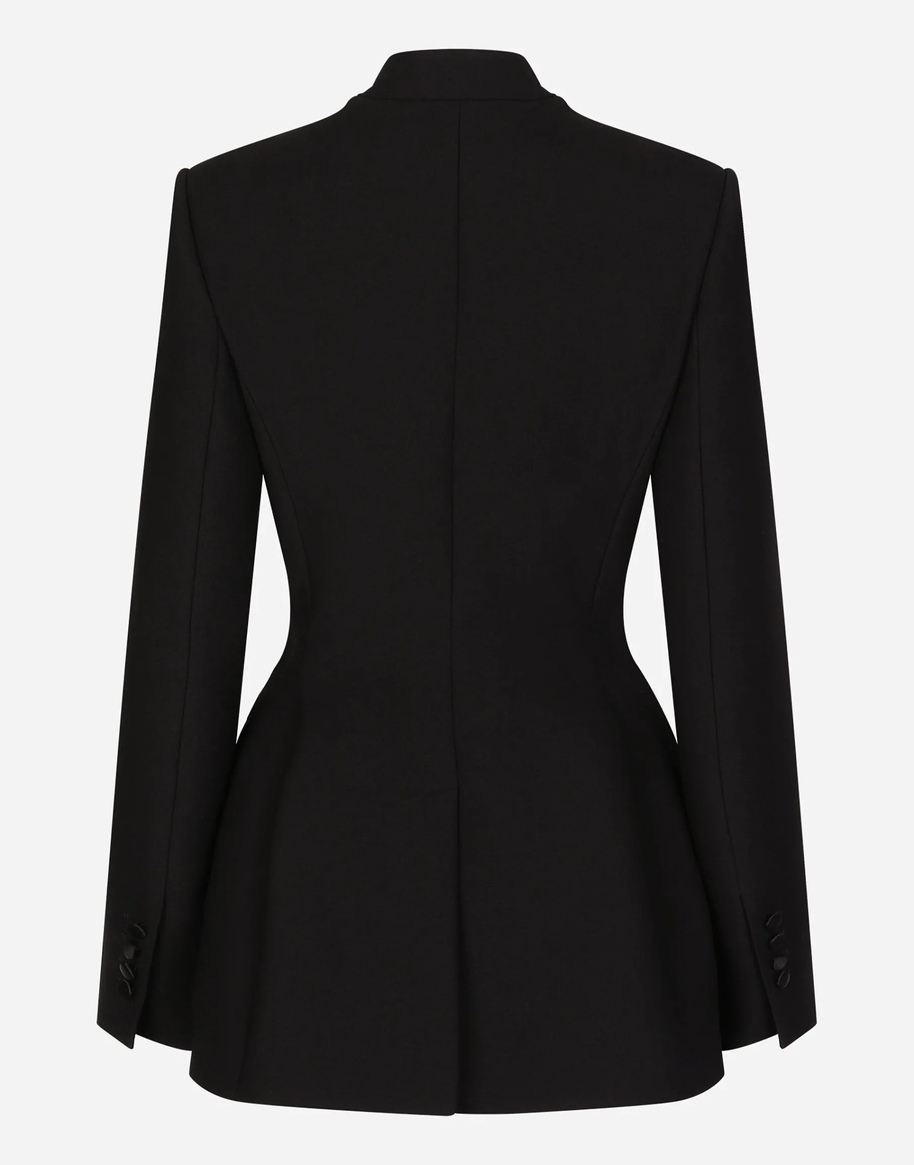 Long single-breasted wool cady Dolce-fit jacket