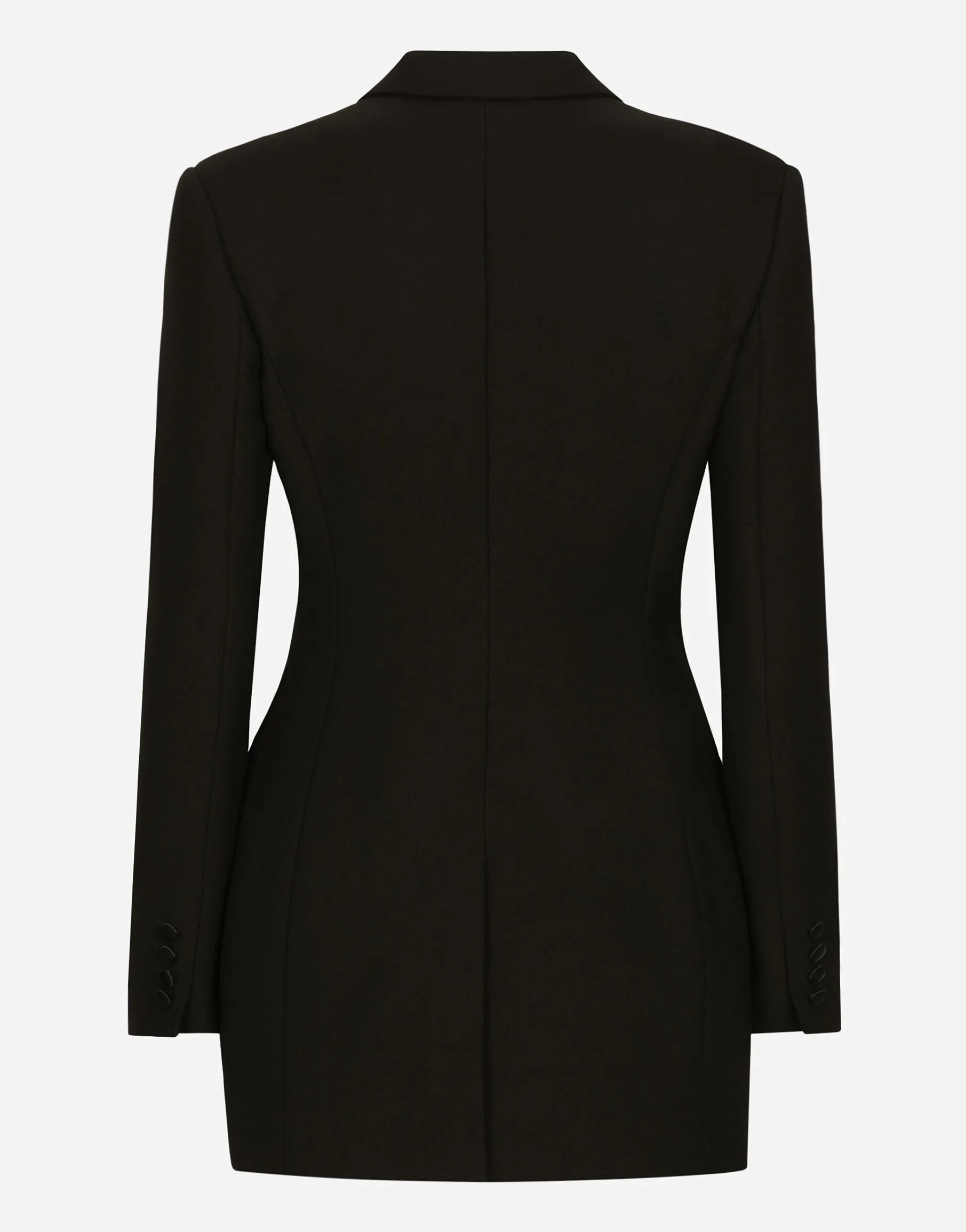 Long single-breasted wool cady Dolce-fit jacket