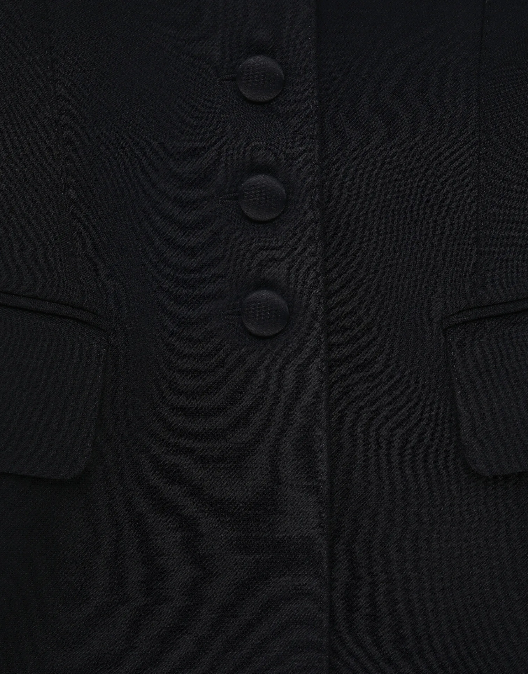 Long single-breasted wool cady Dolce-fit jacket