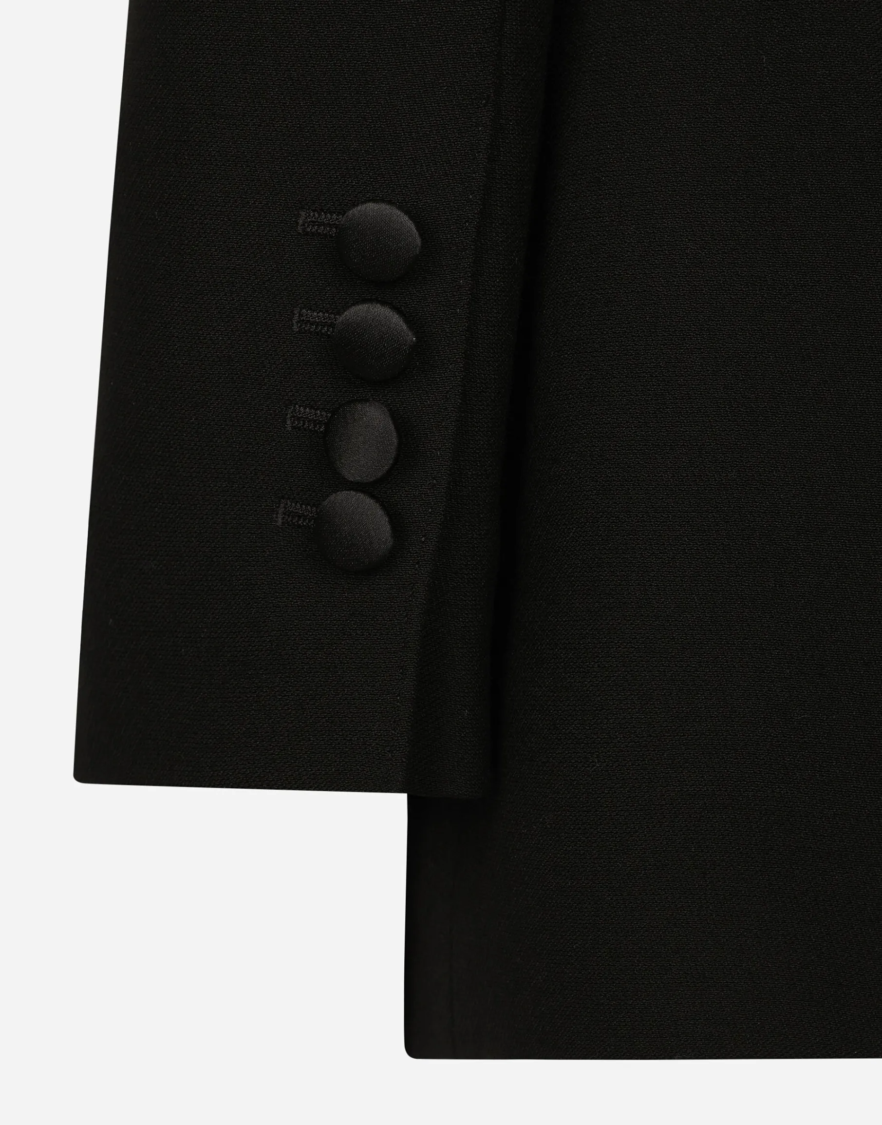 Long single-breasted wool cady Dolce-fit jacket