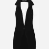 Long wool fisherman’s rib-knit vest