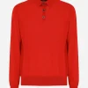 Long-sleeved cashmere polo-shirt