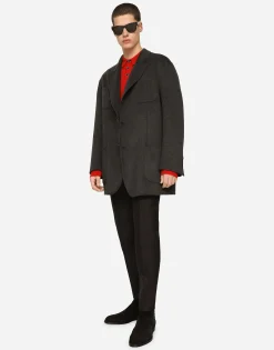 Long-sleeved cashmere polo-shirt