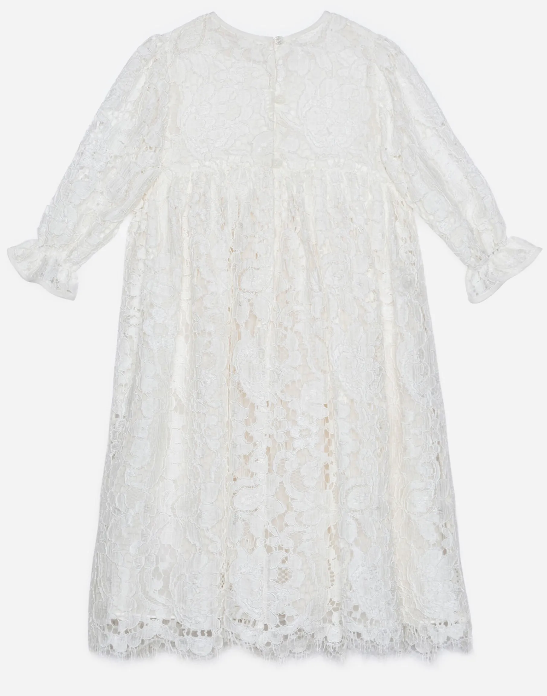 Long-sleeved galloon lace dress