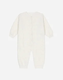 Long-sleeved jacquard knit onesie
