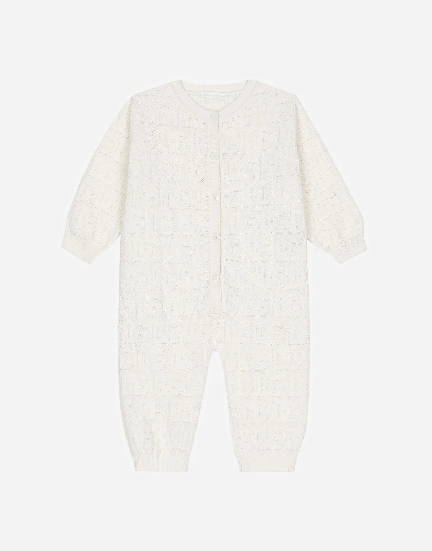 Long-sleeved jacquard knit onesie