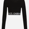 Long-sleeved jersey top with branded elastic