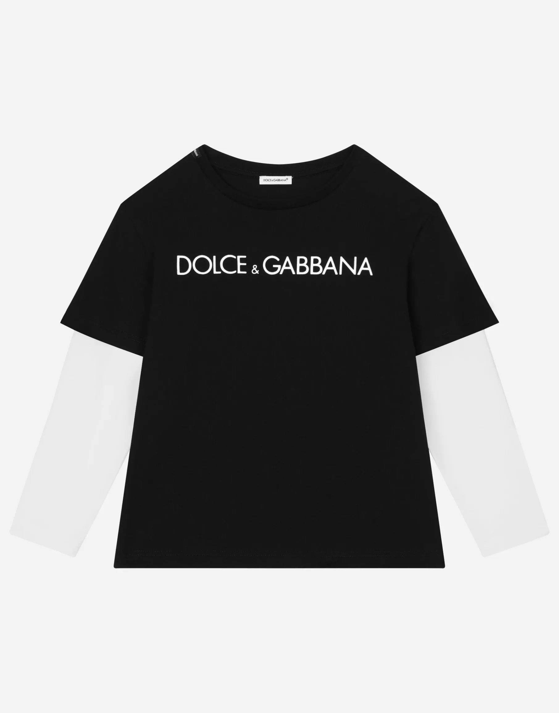 Long-sleeved jersey T-shirt with logo print