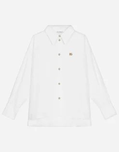 Long-sleeved poplin shirt with DG logo