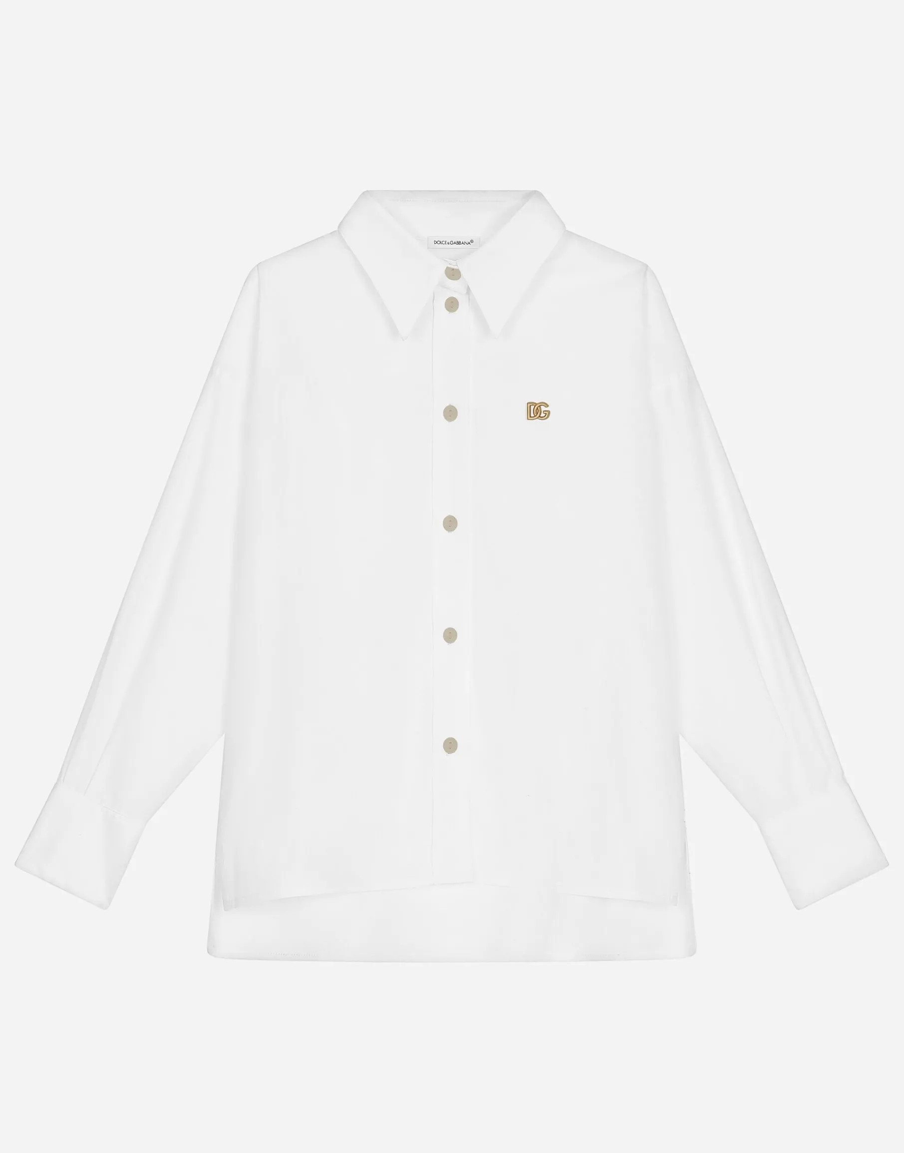 Long-sleeved poplin shirt with DG logo