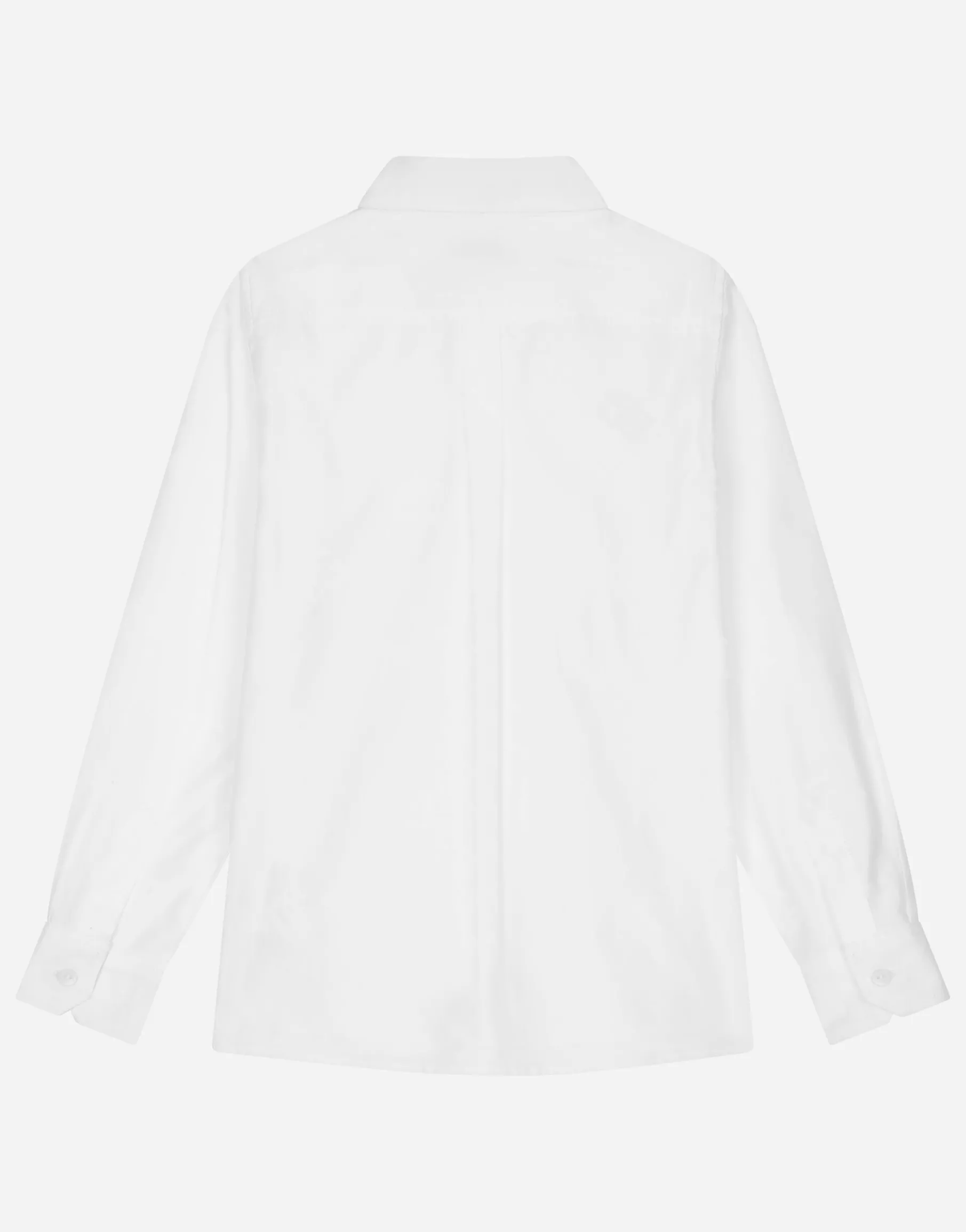 Long-sleeved poplin shirt with jacquard logo