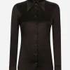 Long-sleeved silk shirt