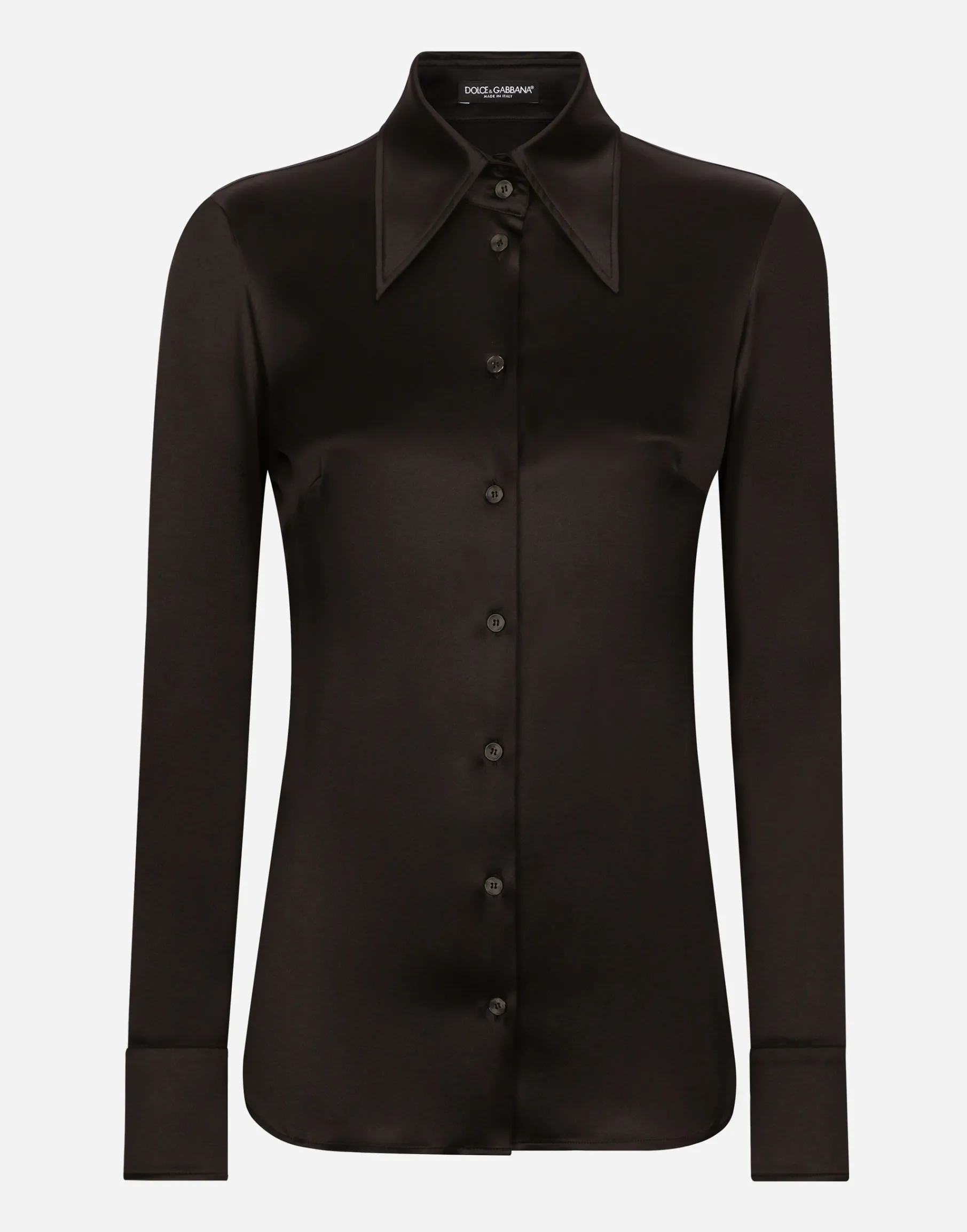 Long-sleeved silk shirt