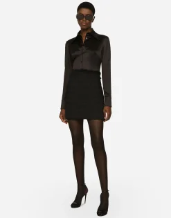 Long-sleeved silk shirt