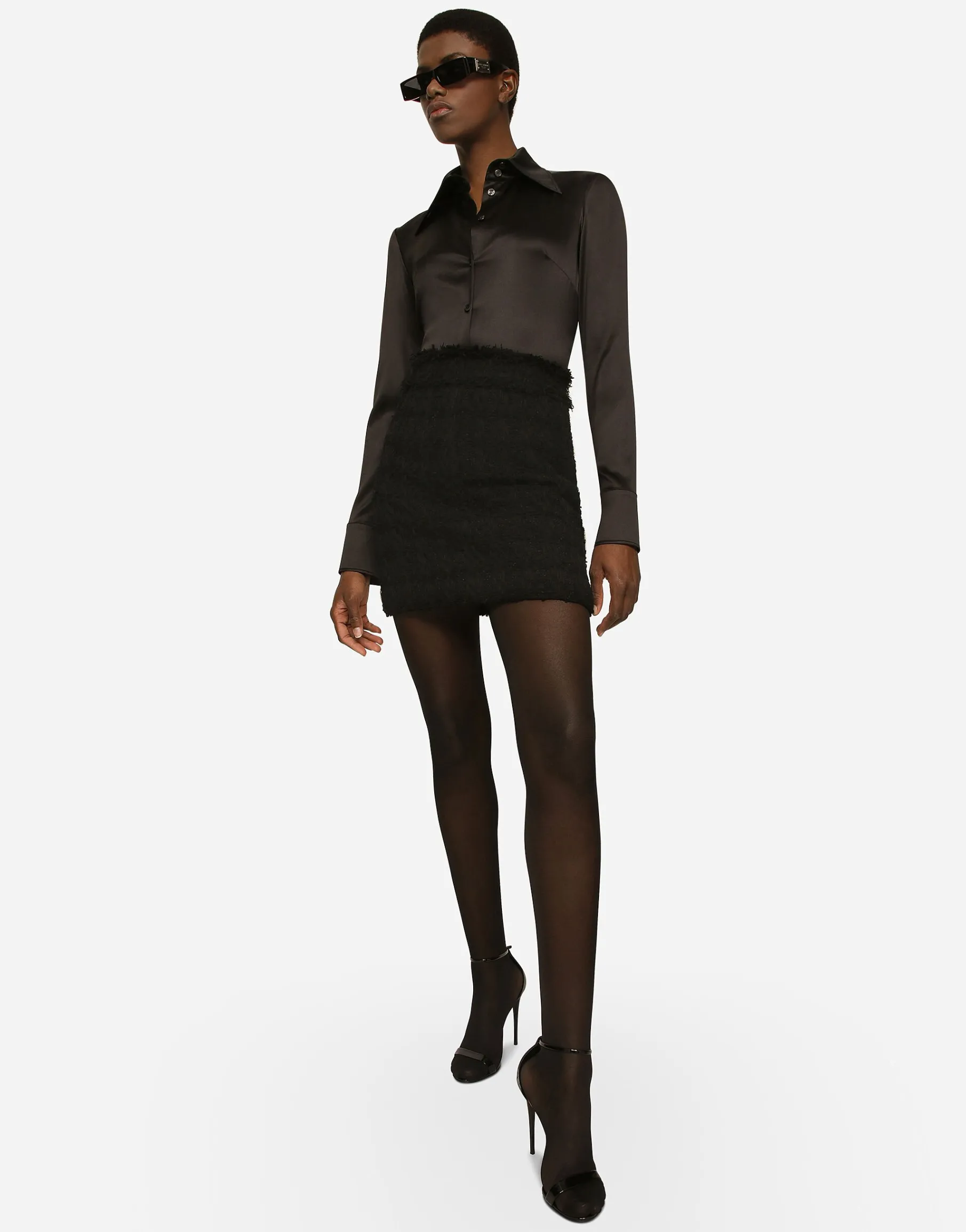 Long-sleeved silk shirt