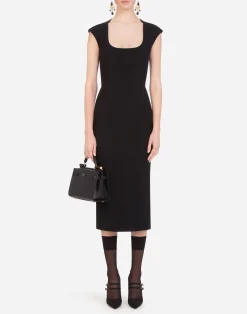 Longuette dress in cady