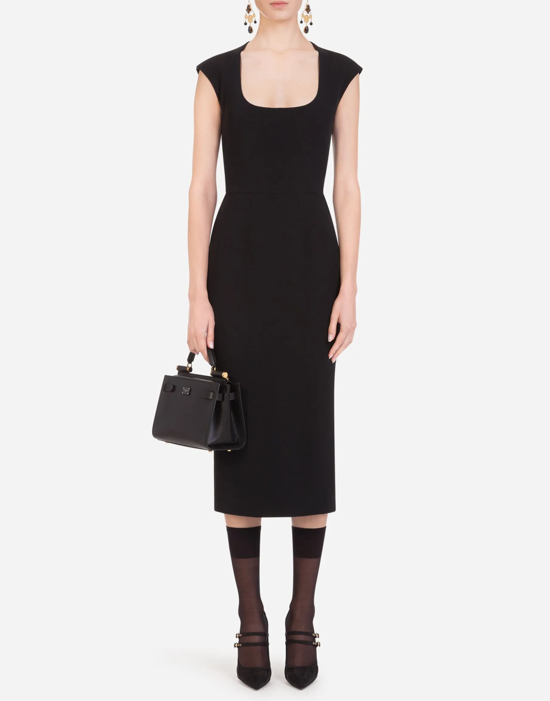 Longuette dress in cady
