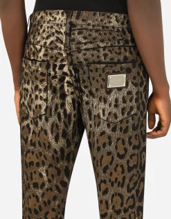 Loose jeans with DG leopard print