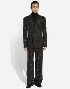 Loose silk turtleneck with shirt cuffs