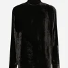 Loose velvet turtleneck with shirt cuffs