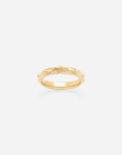 Love yellow gold rossary band with studs and brushed cross