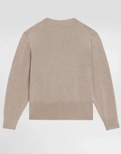 Lurex knit pullover with rhinestone detailing