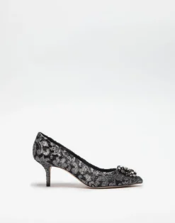 Lurex lace rainbow pumps with brooch detailing