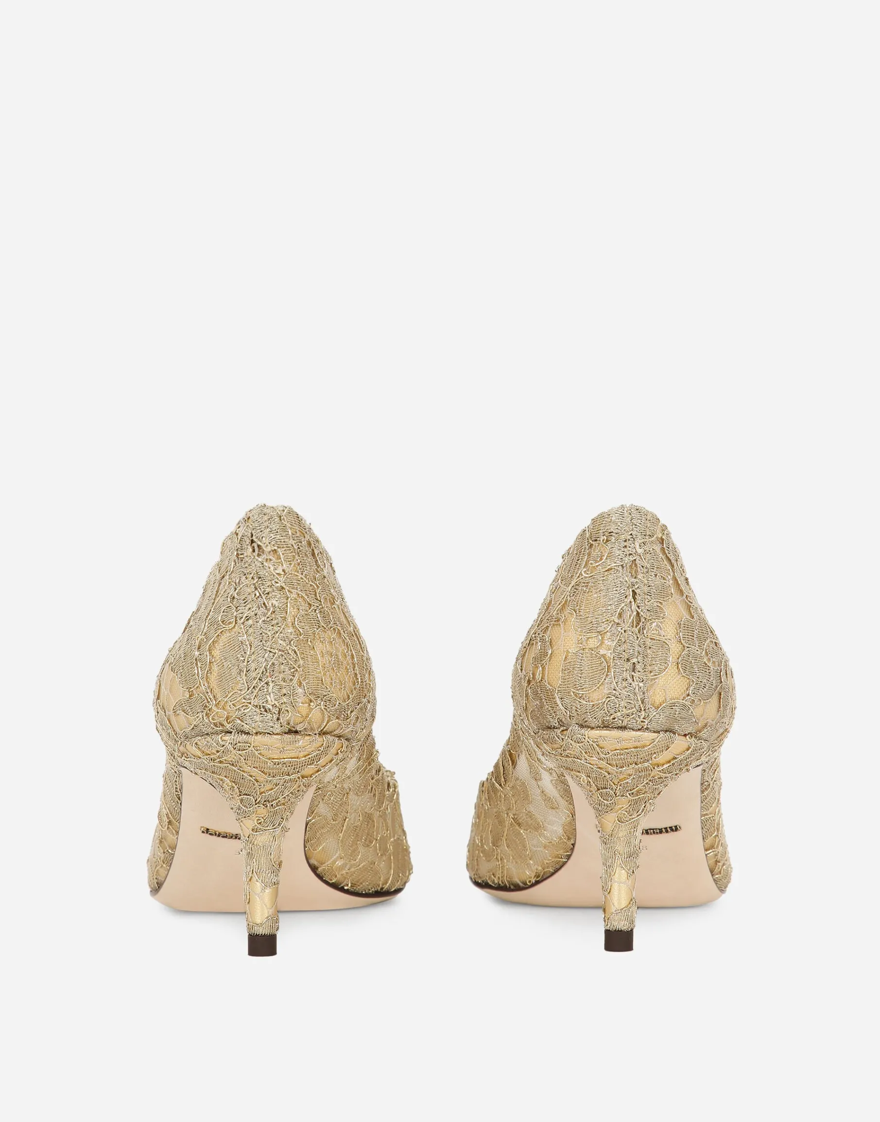 Lurex lace rainbow pumps with brooch detailing